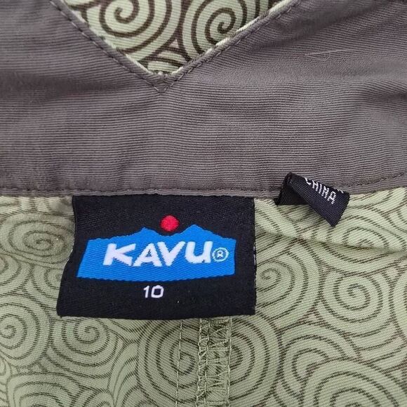 Kavu Womens Green Circle Geometric Athletic Active Hiking Nylon Shorts - Picture 4 of 5